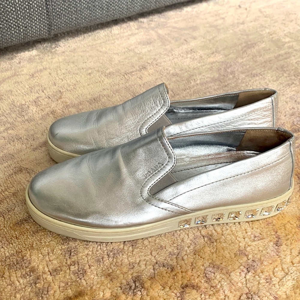 Prada Metallic Skate Shoe
